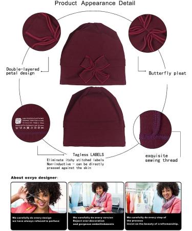 Osvyo Cotton Chemo Turbans Headwear Beanie Hat Cap for Women - Black - Buy Online on GoSupps.com
