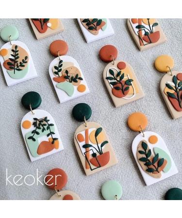 Keoker Polymer Clay Cutters Set - 36 Stainless Steel Shapes with 16 Circle Cutters and 60 Earrings Accessories for Jewelry Making - Buy Online on GoSupps.com