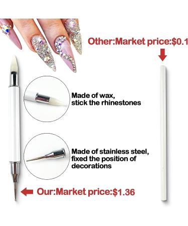 Nail Art Rhinestones Set - 2640 Pcs Flat Back Crystals for Face Gems, Craft Decorations | Includes Picker Pencil & Tweezers (120 Multi-Shaped & 2520 Clear AB Round Rhinestones) - Buy Online on GoSupps.com