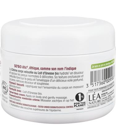 SO'BiO tic - Cr me velout e nourrissante corps - Peau normale|Peau s che - Certifi Cosmebio - Pot de 200 ml 200 ml (Lot de 1) - Buy Online on GoSupps.com