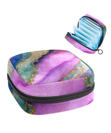 Blue purple gold marble ladies binding pocket feminine menstrual cup bag nursing pad holder tampon pockets portable period pocket for women teen girls 1 piece multicolored 14