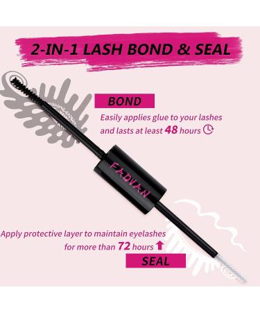 FADVAN Lash Bond & Seal Cluster Lashes Glue (10ml) - Gentle, Latex-Free Adhesive for 48-72 Hours Strong Hold on Individual Lashes - Buy Online on GoSupps.com