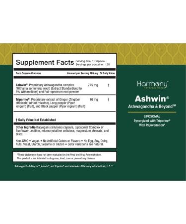 Ashwin Liposomal Ashwagandha High Potency Root Extract for Stress Resilience & Vitality with Triperine Absorption Complex Dr. Gumman s Clinical Grade 120 Vegan Capsules Made in USA - Buy Online on GoSupps.com