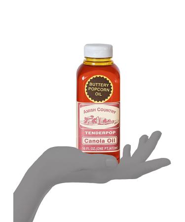 Amish Country Popcorn Butter Flavored Canola Oil - 16 oz Jar | Non-GMO, Gluten Free | Old Fashioned Popcorn Oil - Buy Online on GoSupps.com