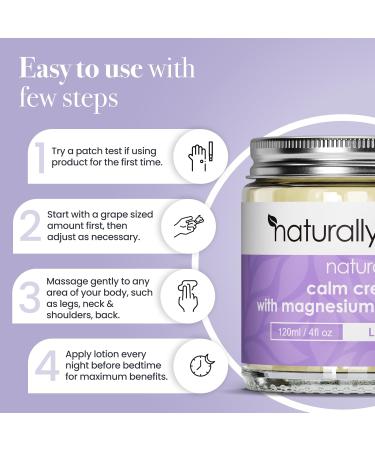 NaturallyMum - Magnesium Cream with Vitamin D3 4 Fl Oz - Magnesium and VIT D Lotion - Turmeric & Arnica Calm Cream - Magnesium and VIT D3 - Lavender Lavender 4 Fl Oz (Pack of 1) - Buy Online on GoSupps.com