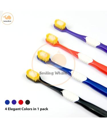 Wide Head Toothbrush by The Smiling Whale | Deep Clean & Extra Soft | 4 Count | SPA Dental Care for Sensitive Gums - Buy Online on GoSupps.com