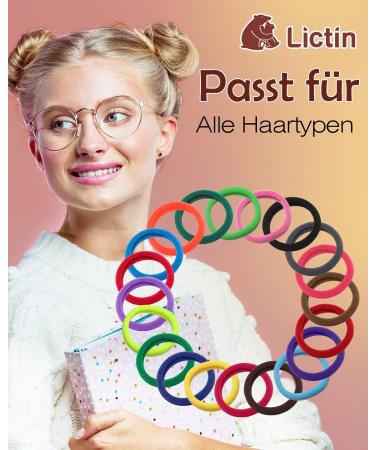 Lictin Black Elastic Hair Ties - 100 Colorful Hair Bands for Girls & Women | Best Hairstyles Accessories - Buy Online on GoSupps.com