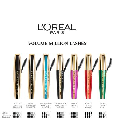 L'Or al Paris Deep Black Mascara | Volume Million Lashes - 2 Pack for Extra Definition & Volume | 9.2 ml Each - Buy Online on GoSupps.com
