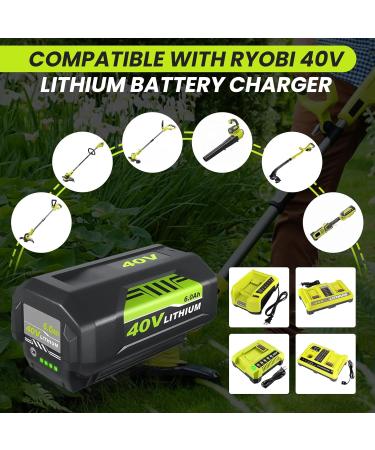 6000mAh OP40601 Battery Replacement for Ryobi 40V - Compatible with OP4050A OP4040 RY40180 RY40200 | High-Performance Green Battery for Power Tools - Buy Online on GoSupps.com