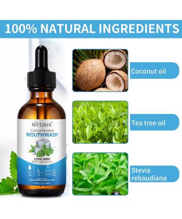 Natural Peppermint Oil Mouthwash Concentrate - 100% Pure Essential Oil Fluoride-Free 300 Uses Promotes Gum Health | 2.02fl oz - Buy Online on GoSupps.com