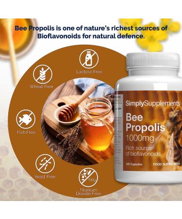 Bee Propolis 1000mg Capsules | 120 Capsules | UK Made for Optimal Health - Buy Online on GoSupps.com