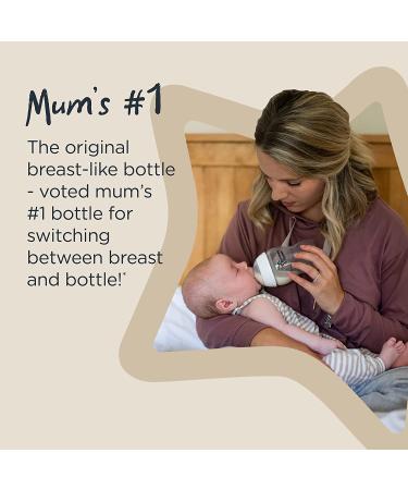 Tommee Tippee Closer to Nature Glass Baby Bottle - 250ml Slow Flow Breast-Like Teat with Anti-Colic Valve Colors May Vary - Buy Online Internationally - Buy Online on GoSupps.com