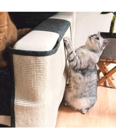 Navaris Cat Scratch Mat Sofa Protector - Natural Sisal Furniture Scratching Pad - Dark Grey Left - Buy Online on GoSupps.com