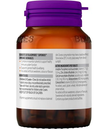 Blackmores Superkids Immune 60 Chewables - Buy Online on GoSupps.com
