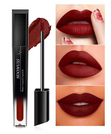 Hoomuss Dark Burgundy Matte Lipstick - Long Lasting, Smudgeproof, Vegan & Cruelty Free - Buy Online on GoSupps.com