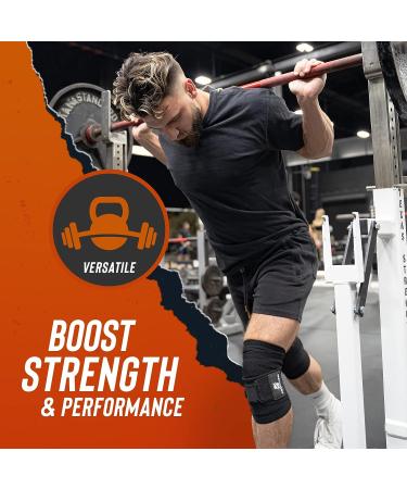 Jet Black Weight Lifting Knee Wraps (Pair) - 78 Length - Knee Support for Powerlifting & Squatting - Buy Online on GoSupps.com