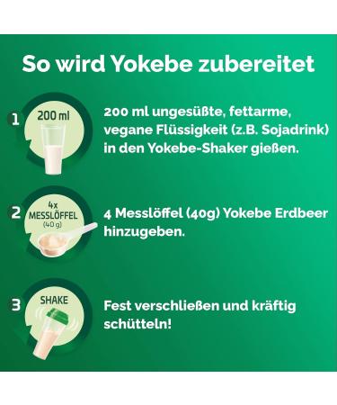 YOKEBE Strawberry Activated Food - Gluten-Free Lactose-Free Vegan Diet Drink for Weight Loss - 500g (12 Portions) - Buy Online on GoSupps.com