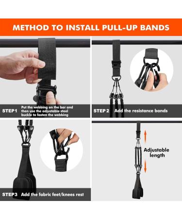 Assisted Pull up Bands 210 Pounds Multifunctional Assist Belt | High Intensity Strength Training Tool Workout Equipment for Home Gym Black - Buy Online on GoSupps.com
