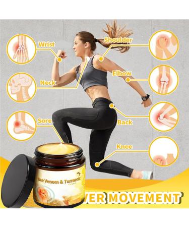 OSFRIAGE Bee Venom Turmeric Joint Cream Professional Bee Venom Joint Gel Bee Venom Joint and Bone Cream for Back Knee Hands Neck Feet -60ML (2PCS) - Buy Online on GoSupps.com