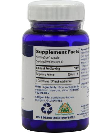 Marine Biotherapies Raspberry Ketone 250 Mg 30 Count - Buy Online on GoSupps.com
