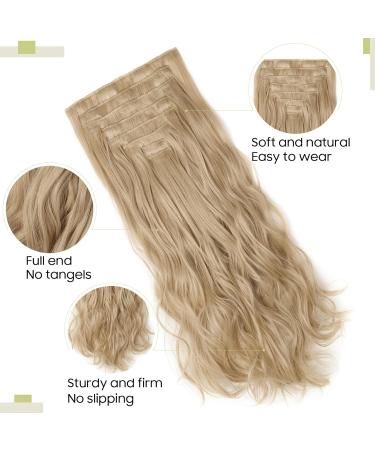 S-noilite 17 Inch Dark Blonde Mix Bleach Blonde Clip In Hair Extensions - 8pcs Full Head Set, 60 Colours Available, Sexy Lady Fashion Choice - Curly Style - Buy Online on GoSupps.com