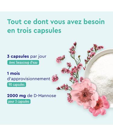 D-Mannose Pure 2000mg Daily Dose 100% Vegan and Natural Highly Bioavailable 90 Capsules No Flavors or Additives Lab Tested - Buy Online on GoSupps.com