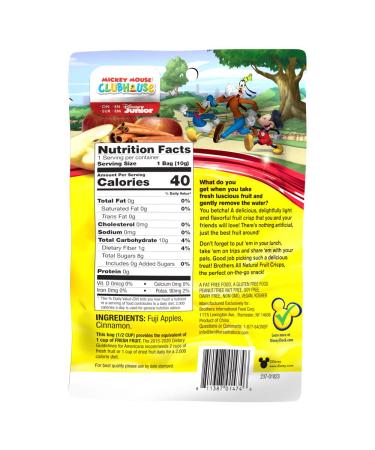 Brothers-ALL-Natural Mickey Mouse Apple-Cinnamon Fruit Crisps - 0.35oz (12 Pack) - Buy Online on GoSupps.com