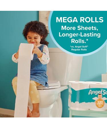 Angel Soft Lavender Scented Toilet Paper - 8 Mega Rolls (32 Regular) | 2-Ply Bath Tissue - 320 Sheets/Roll - Buy Online on GoSupps.com