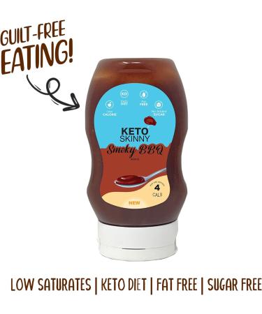 Keto Skinny Smokey BBQ Sauce 300ml - Vegan, Sugar-Free, Zero Calorie All Purpose Sauce - Perfect for Keto Diet (Pack of 1) - Buy Online on GoSupps.com