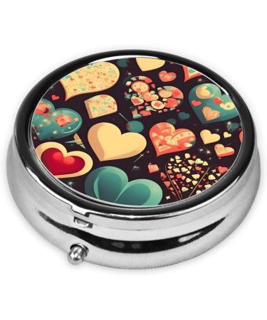 Heart Crush Flower Round Pill Box 3 Compartment Portable Travel Organizer for Pills | International Shipping Available - Buy Online on GoSupps.com