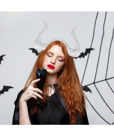 Ciieeo Devil Horns Headband Black: Cosplay Horn Hair Hoop Demon Headpiece Devil headband for Halloween Party Hair Accessory White - Buy Online on GoSupps.com
