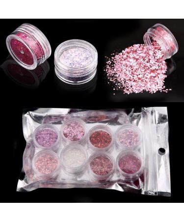 Jiacheng29 Nail Glitter Powder Pigment - 8 Tins for DIY Nail Art & Decoration | International Shipping - Buy Online on GoSupps.com
