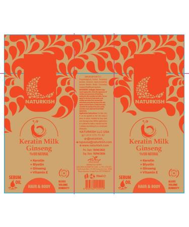 Keratin Milk Ginseng Hair & Body Serum Oil - Nourishing Biotin & Vitamin E Formula for Healthy Hair & Skin - Buy Online on GoSupps.com