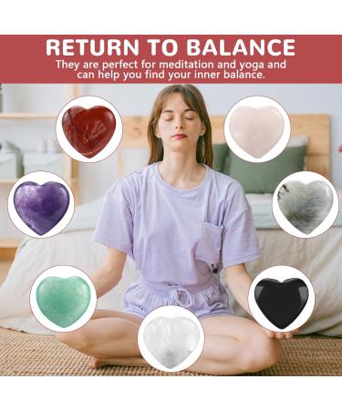 20PC Heart Crystal Gemstones Set - Natural Colorful Chakra Stones for Reiki & Energy Healing - Bulk Palm & Thumb Stones - Buy Online on GoSupps.com