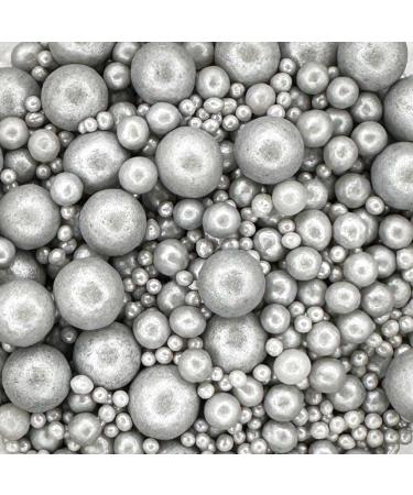 Twist Ingredients - Pearls Mix - Glimmer Silver Cake Topper Sprinkles - 1kg Edible Shimmer Ball Cupcake Decorations - Perfect for Weddings Christenings & Parties