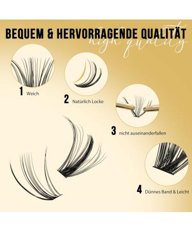 QUEWEL Individual Cluster Lashes - 320pcs 0.07C Curl DIY Eyelash Extensions (20D + 30D 12-18mm Mix) - Natural Look at Home - Buy Online on GoSupps.com