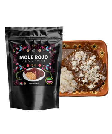 Yerbero - Authentic Artisan Mole Rojo Oaxaqueo 1.1 Lb (455gr) | Artesanal Oaxacan Red Mole Paste | Premium Quality Ingredients, All Natural, No GMOs, No Additives. Imported From Oaxaca Mexico.