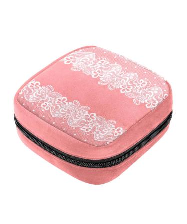 White tip vintage Elegant trim sanitary napkins storage bagsurable period bag for women teen girls girls menstrual cup bags sitting