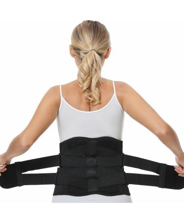 NeoTech Care Adjustable Back Support with Double Adjustment Straps - Lumbar & Lower Back Support - Wide Design - Black - Buy Online on GoSupps.com