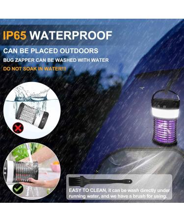 Mosquito Killer lamp Portable Bug Zapper Light Bulbs & Waterproof Camping Lantern 1800mAh Battery USB and Solar Rechargable LED Insect & Fly Killer for Outdoor Home Bedroom Backyard Patio Black - Buy Online on GoSupps.com