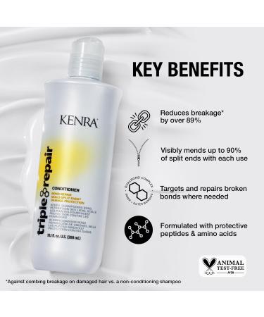 Kenra Triple Repair Conditioner | Strengthen & Repair Damaged Hair | Split Ends & Bond Builder | Sulfate-Free 10.1 oz - Buy Online on GoSupps.com