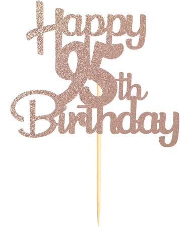 Sotpot Rose Gold Glitter 95 Cake Topper 95th Birthday Cake Decorations for Birthday Party Anniversary Party Supplies 95th Cake Topper - Buy Online on GoSupps.com