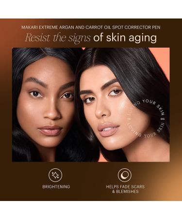 Makari Extreme Argan & Carrot Oil Spot Corrector Pen - Targeted Brightening Treatment for Dark Blemishes & Hyperpigmentation | Reduce Skin Discoloration with Organiclarine - Buy Online on GoSupps.com