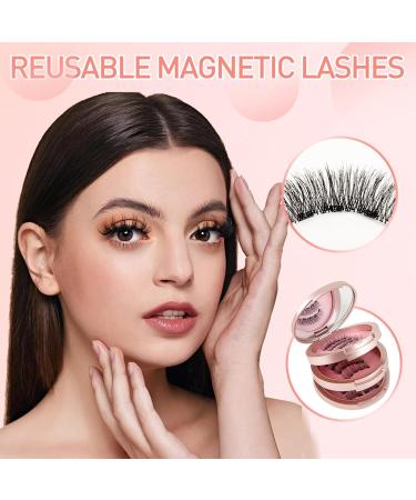 Magnetic Eyelashes Natural 8 Pairs 3d Magnetic Eyelashes Magnetic Magnet Natural Magnetized Lashes Waterproof Reusable Eyelash Generic Set Gift Box Thick - Buy Online on GoSupps.com