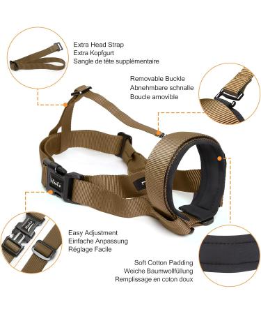 Adjustable Brown Dog Muzzle for Large Dogs - Heele Headband Design Anti-Bite No-Rubbing XL Size (1 Pack) - Buy Online on GoSupps.com