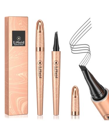 Housn eyebrow pencil eyebrow pencil with fork tip wiped-resistant waterproof liquid eyebrow pencil quickly drying and durable building a high-natural make-up (03# gray) Gery03