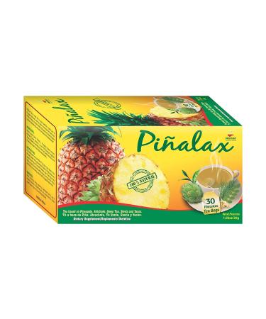 Pinalax Pineapple Tea for Weight Loss and Detox with Artichoke, Green Tea, Yacon and Stevia - 100% Natural (30 Tea Bags