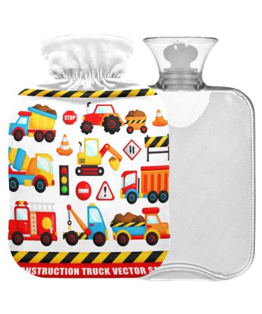 Naanle construction truck heat bottle with reference transparent hot water bottle 1L heat bottle for bed handfeens Warmer pain relief heat and cold therapy