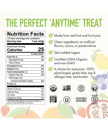 DeeBee's Organics Classic SuperFruit Freezie - 100% Real Fruit Freezer Pops, Pack of 30 - Buy Online on GoSupps.com