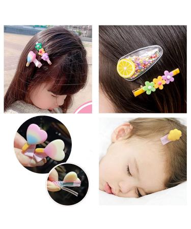 Haoh 28-Piece Colorful Hair Clips Set for Girls - Includes 800 Elastic Ties - Perfect for Long & Fine Hair - Rainbow & Flower Designs in Pink & Yellow - Buy Online on GoSupps.com